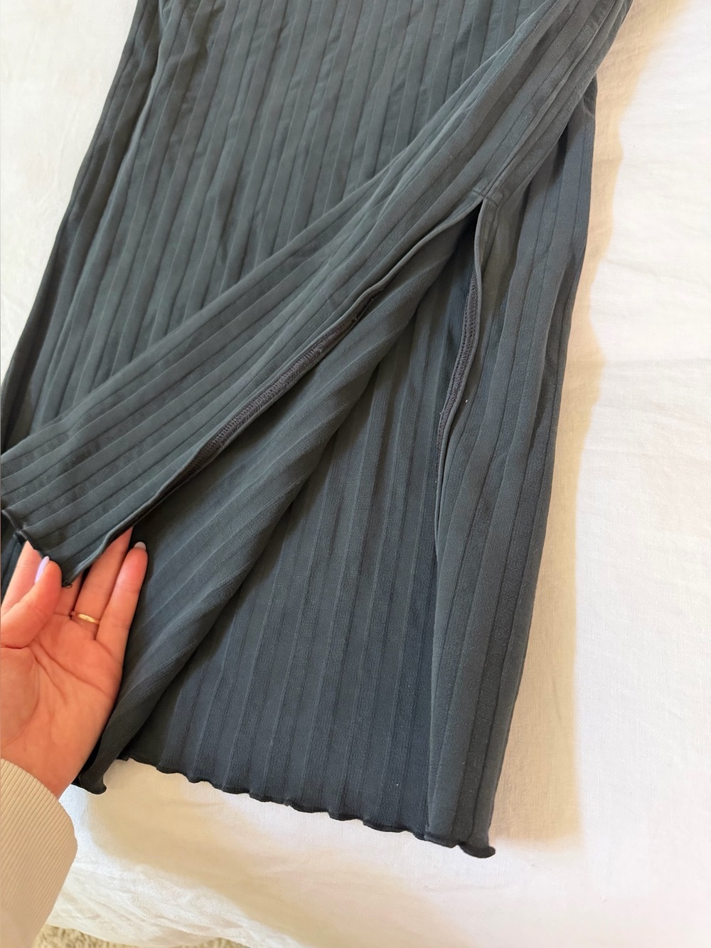 Offline by Aerie Groove Midi Dress, washed black with side slits - Picture 3 of 4